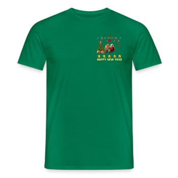 MERRY CHRISTMAS - HAPPY NEW YEAR - T-shirt homme - vert - Devant - AI Model Male 178 dark (178cm)