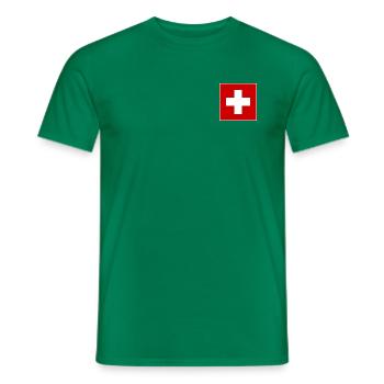 SCHWEIZ SWISS SWITZERLAND EUROPA SPORT FAN - Men's T-Shirt - kelly green - Front - AI Model Male 178 dark (178cm)
