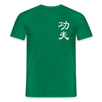 kung fu white print - Men's T-Shirt - kelly green - Front - AI Model Male 178 dark (178cm)