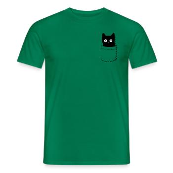 Cat pocket - T-shirt homme - vert - Devant - AI Model Male 178 dark (178cm)