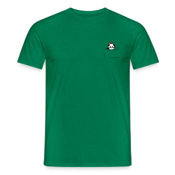 Panda poche bonnet noël - T-shirt homme - vert - Devant - AI Model Male 178 dark (178cm)
