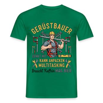 The Scaffolding Builder - Men's T-Shirt - kelly green - Front - AI Model Male 178 dark (178cm)