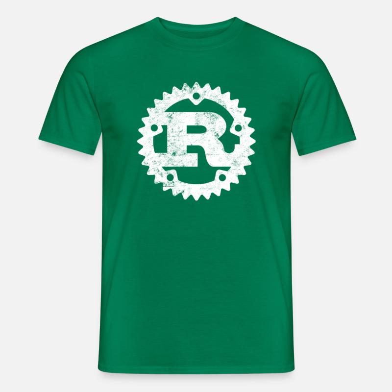 Rust Programming logo print distressed - Men's T-Shirt - kelly green