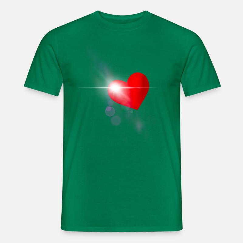 Rotes Herz - Männer T-Shirt - Kelly Green