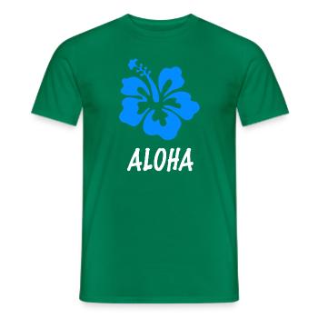 Aloha - Men's T-Shirt - kelly green - Front - AI Model Male 178 dark (178cm)