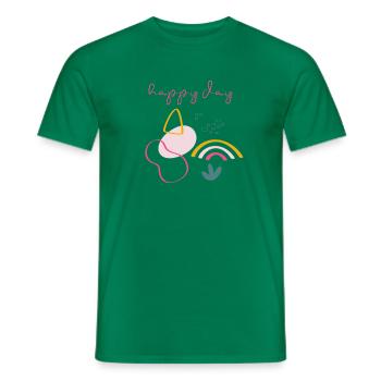 Happy day - Men's T-Shirt - kelly green - Front - AI Model Male 178 dark (178cm)