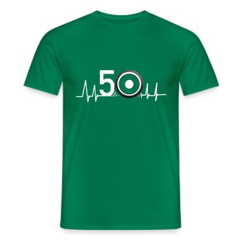 Heartbeat 50 Jahre T-Shirt - Männer T-Shirt - Kelly Green - Vorne - AI Model Male 178 dark (178cm)