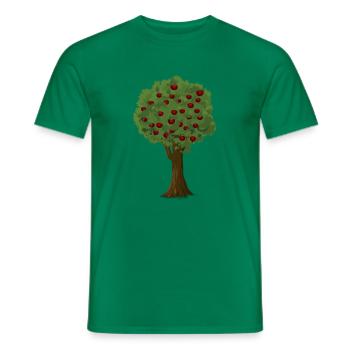 Pommier Saison de cueillette des pommes Verger de pommiers - T-shirt homme - vert - Devant - AI Model Male 178 dark (178cm)