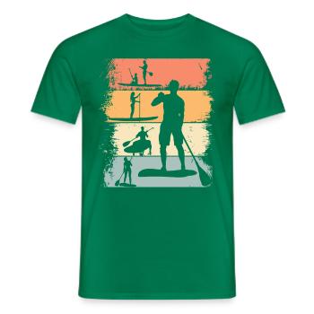Chemise de Stand Up Paddling Retro SUP Paddle Boarding - T-shirt homme - vert - Devant - AI Model Male 178 dark (178cm)