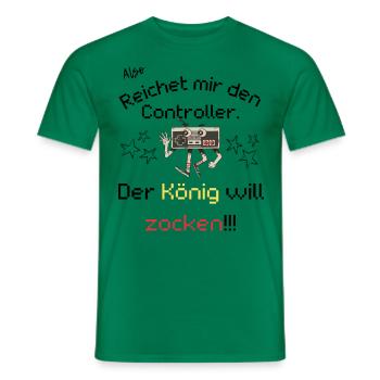 Der König will zocken - Männer T-Shirt - Kelly Green - Vorne - AI Model Male 178 dark (178cm)