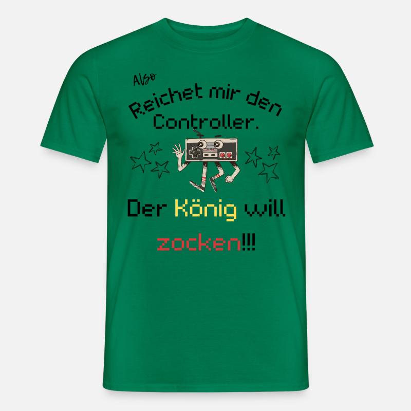 Der König will zocken - Männer T-Shirt - Kelly Green
