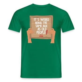 Drôle d’anniversaire Old People Shield Shirt - T-shirt homme - vert - Devant - AI Model Male 178 dark (178cm)
