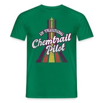 Vintage Retro Chemtrail Pilot Training Parody Shir - Männer T-Shirt - Kelly Green - Vorne - AI Model Male 178 dark (178cm)