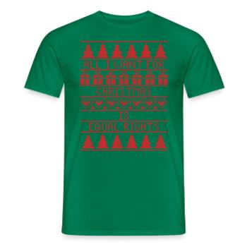 Alles, was ich zu Weihnachten will, ist Gleichberechtigungs-Shirt - Männer T-Shirt - Kelly Green - Vorne - AI Model Male 178 dark (178cm)