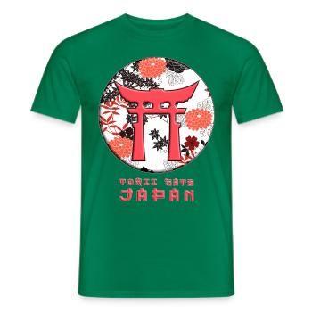 Torii Traditional Japanese Gate Japanese Flag - Men's T-Shirt - kelly green - Front - AI Model Male 178 dark (178cm)