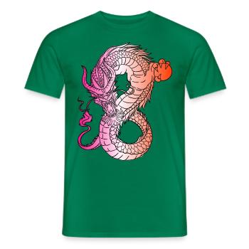 Dragon Japonais Vintage Demon Retro 103 - T-shirt homme - vert - Devant - AI Model Male 178 dark (178cm)