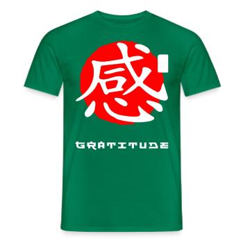 Dankbarkeit Japan zitiert japanische Kanji-Wörter - Männer T-Shirt - Kelly Green - Vorne - AI Model Male 178 dark (178cm)