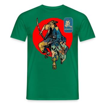Samurai Warrior Sword Japanese Art Force Kanji - T-shirt homme - vert - Devant - AI Model Male 178 dark (178cm)