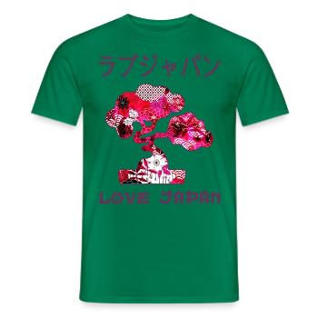 Bonsai Baum Japanischer Zen-Garten Symbol Kanji Liebe - Männer T-Shirt - Kelly Green - Vorne - AI Model Male 178 dark (178cm)