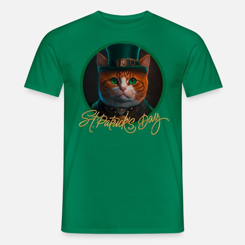 St Patrick s Day Katze - Männer T-Shirt - Kelly Green