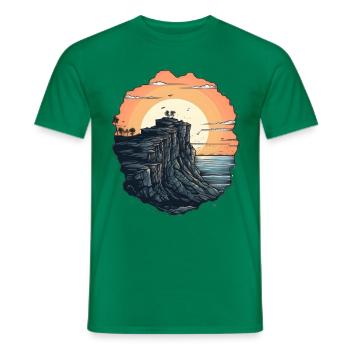 Mountains Grand Canyon Sunset Retro Hiking - Men's T-Shirt - kelly green - Front - AI Model Male 178 dark (178cm)