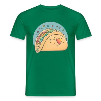 Taco-Lover I Love Tacos Heart Spicy Foodie - Men's T-Shirt - kelly green - Front - AI Model Male 178 dark (178cm)