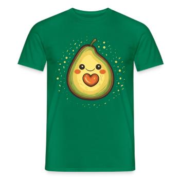 Avocado Cute Funny Heart Mamacado Mama Pregnant - Men's T-Shirt - kelly green - Front - AI Model Male 178 dark (178cm)