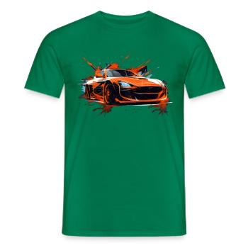 Cooler Rennwagen-Rennfahrer Sportliebhaber Supersportwagen Turbo - Männer T-Shirt - Kelly Green - Vorne - AI Model Male 178 dark (178cm)