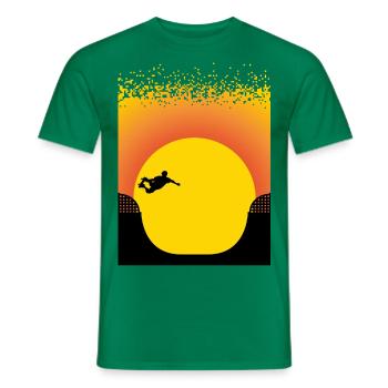 Sunset Skateboards - Men's T-Shirt - kelly green - Front - AI Model Male 178 dark (178cm)