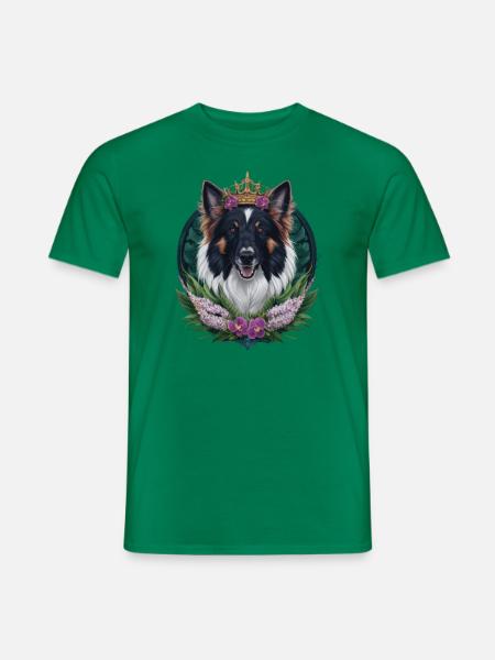 Belgischer Schäferhund mit Krone, Fliedern - Männer T-Shirt - Kelly Green