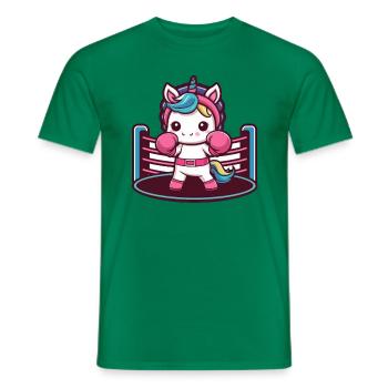 Boxer Einhorn mit Boxhandschuhen liebt Boxen - Männer T-Shirt - Kelly Green - Vorne - AI Model Male 178 dark (178cm)