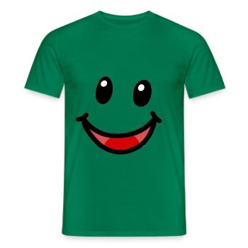 Freundlich Gesicht Emotion Gefühle Mundschutz - Männer T-Shirt - Kelly Green - Vorne - AI Model Male 178 dark (178cm)