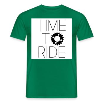 time to ride - T-shirt homme - vert - Devant - AI Model Male 178 dark (178cm)