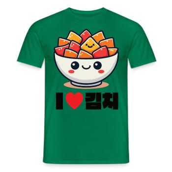 I Love Kimchi Bowl Korean Food - Men's T-Shirt - kelly green - Front - AI Model Male 178 dark (178cm)