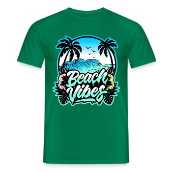 Beach Vibes 🌊 - Men's T-Shirt - kelly green - Front - AI Model Male 178 dark (178cm)