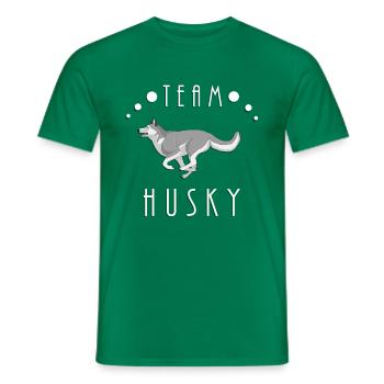 Team Husky - Gray and White - Men's T-Shirt - kelly green - Front - AI Model Male 178 dark (178cm)