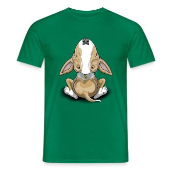 Fawn Wine Glass Bullterrier - Men's T-Shirt - kelly green - Front - AI Model Male 178 dark (178cm)