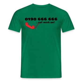 0190 Telefonnummer Fun Shirt - lustiger Humor - Männer T-Shirt - Kelly Green - Vorne - AI Model Male 178 dark (178cm)