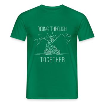 Motards couple en blanc - T-shirt homme - vert - Devant - AI Model Male 178 dark (178cm)