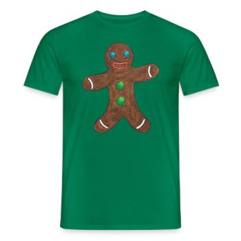 Gingerbread man - Men's T-Shirt - kelly green - Front - AI Model Male 178 dark (178cm)
