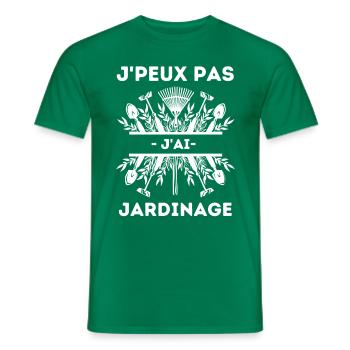 Je peux pas j ai jardinage 7 - T-shirt homme - vert - Devant - AI Model Male 178 dark (178cm)