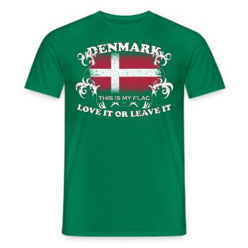 Danemark c'est mon drapeau - T-shirt homme - vert - Devant - AI Model Male 178 dark (178cm)