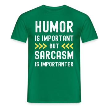L’humour est important, mais le sarcasme est plus important - T-shirt homme - vert - Devant - AI Model Male 178 dark (178cm)