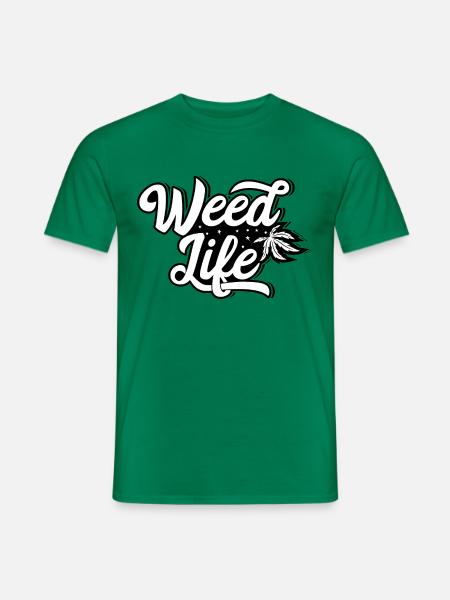 Cannabis Marijuana Weed Smoking - Men's T-Shirt - kelly green