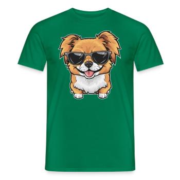 Cartoon Pekiniese, cooles Motiv mit Sonnenbrille - Männer T-Shirt - Kelly Green - Vorne - AI Model Male 178 dark (178cm)
