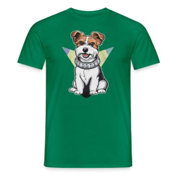 Dandie Dinmont Terrier im Cartoon Design - Männer T-Shirt - Kelly Green - Vorne - AI Model Male 178 dark (178cm)