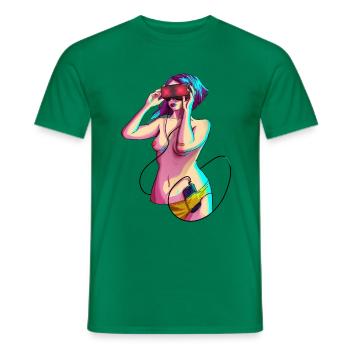 logged in - Männer T-Shirt - Kelly Green - Vorne - AI Model Male 178 dark (178cm)