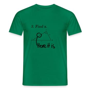 Find X Math Design Teacher Student Gift Idea - Men's T-Shirt - kelly green - Front - AI Model Male 178 dark (178cm)