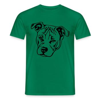 (188) American Staffordshire Terrier - T-shirt homme - vert - Devant - AI Model Male 178 dark (178cm)