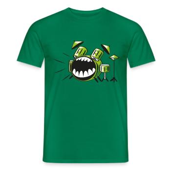 drums - T-shirt homme - vert - Devant - AI Model Male 178 dark (178cm)